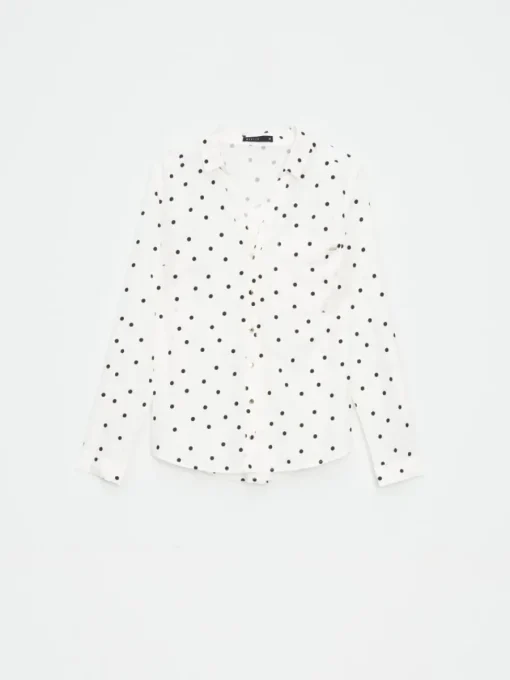 Blusen, Hemden>MOHITO Gepunktete Hemdbluse Weiu00df
