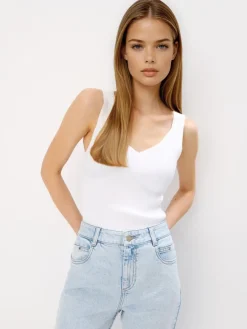 T-shirts, Tops>MOHITO Geripptes Top Creme