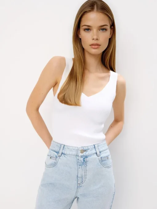 T-shirts, Tops>MOHITO Geripptes Top Creme