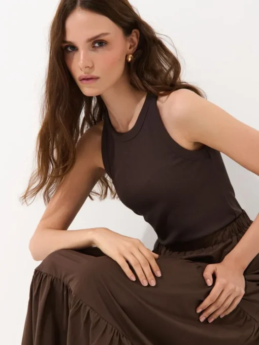 T-shirts, Tops>MOHITO Geripptes Top Dunkelbraun