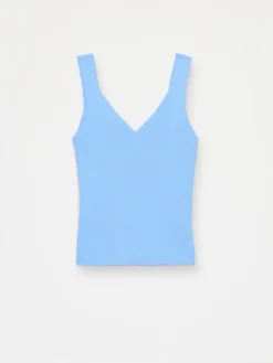 T-shirts, Tops></noscript>MOHITO Geripptes Top Hellblau