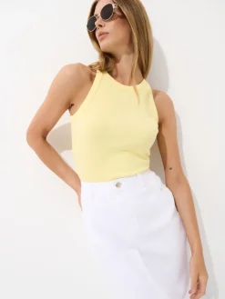 T-shirts, Tops>MOHITO Geripptes Top Hellgelb