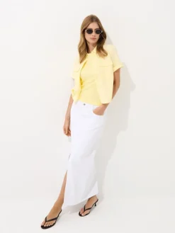 T-shirts, Tops></noscript>MOHITO Geripptes Top Hellgelb