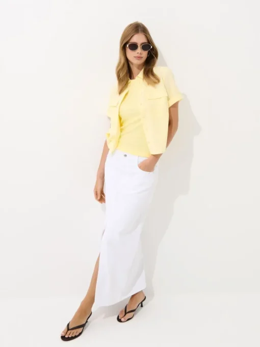T-shirts, Tops>MOHITO Geripptes Top Hellgelb