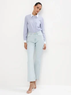 Blusen, Hemden>MOHITO Gestreifte Hemdbluse Blau