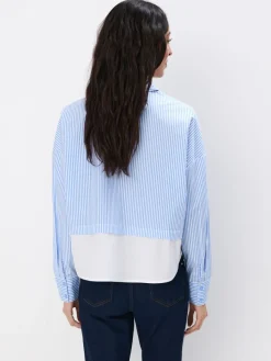 Blusen, Hemden></noscript>MOHITO Gestreifte Hemdbluse mit hohem Baumwollanteil Blau