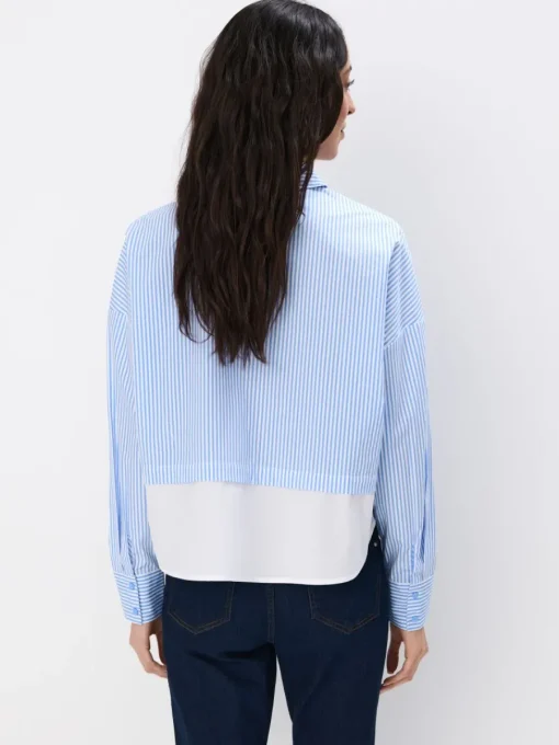 Blusen, Hemden>MOHITO Gestreifte Hemdbluse mit hohem Baumwollanteil Blau