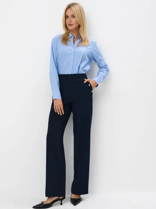 Blusen, Hemden>MOHITO Gestreifte Hemdbluse mit hohem Baumwollanteil Hellblau