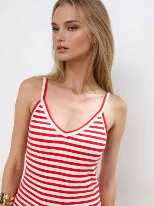 Frühlingskleider|Kleider, Overalls>MOHITO Gestreiftes Midikleid Rot