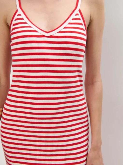 Frühlingskleider|Kleider, Overalls>MOHITO Gestreiftes Midikleid Rot