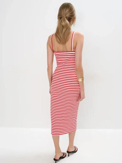 Frühlingskleider|Kleider, Overalls>MOHITO Gestreiftes Midikleid Rot