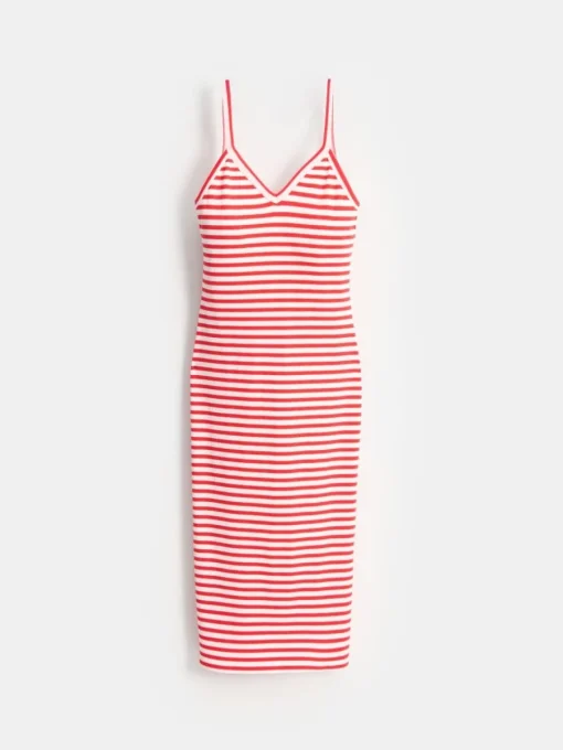 Frühlingskleider|Kleider, Overalls>MOHITO Gestreiftes Midikleid Rot