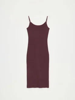 Frühlingskleider|Kleider, Overalls></noscript>MOHITO Gestreiftes Midikleid Dunkelrot