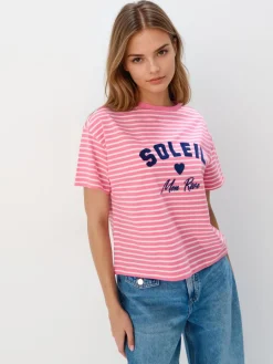T-shirts, Tops>MOHITO Gestreiftes T-Shirt Pink