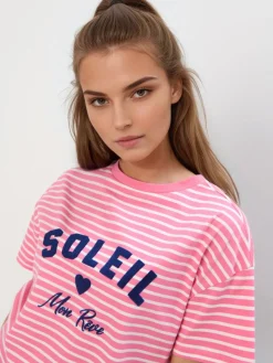 T-shirts, Tops>MOHITO Gestreiftes T-Shirt Pink