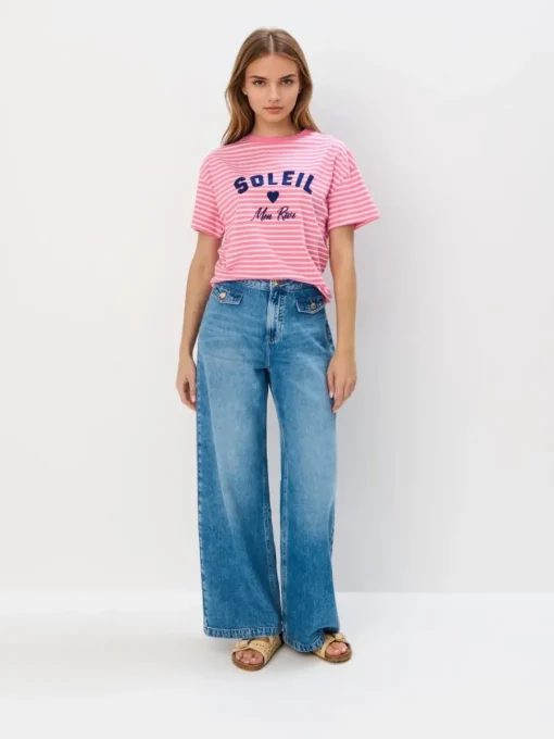 T-shirts, Tops>MOHITO Gestreiftes T-Shirt Pink