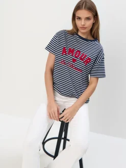 T-shirts, Tops>MOHITO Gestreiftes T-Shirt Navy
