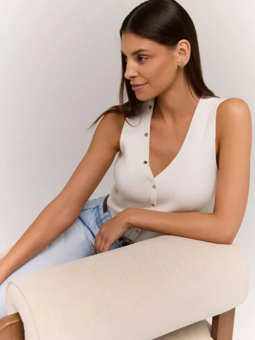 Blusen, Hemden>MOHITO Gestrickte Bluse Weiu00df