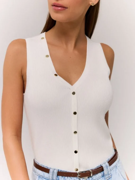 Blusen, Hemden>MOHITO Gestrickte Bluse Weiu00df