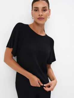 Blusen, Hemden>MOHITO Gestrickte Bluse Schwarz
