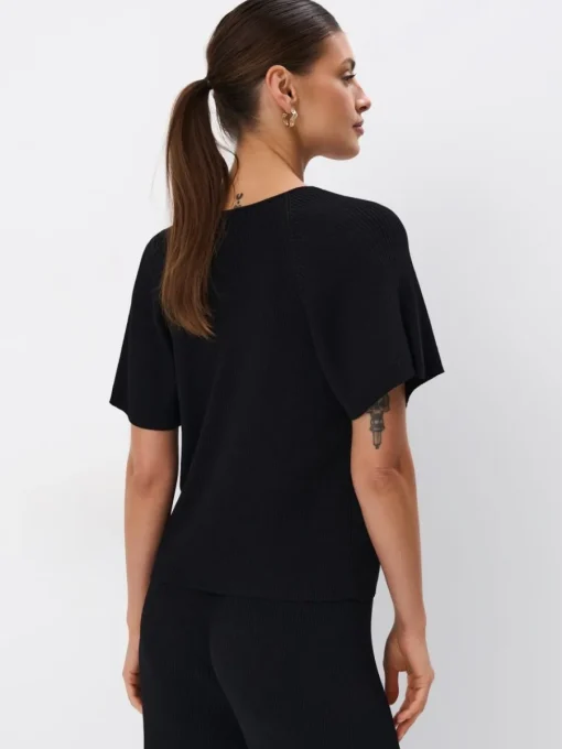 Blusen, Hemden>MOHITO Gestrickte Bluse Schwarz