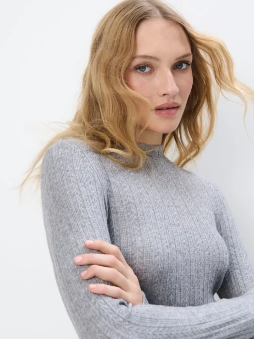 Blusen, Hemden>MOHITO Gestrickte Bluse Grau