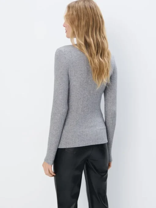 Blusen, Hemden>MOHITO Gestrickte Bluse Grau