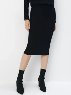 Röcke>MOHITO Gestrickter Midirock Schwarz