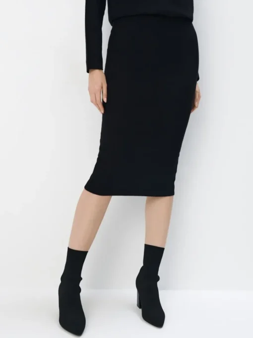 Röcke>MOHITO Gestrickter Midirock Schwarz