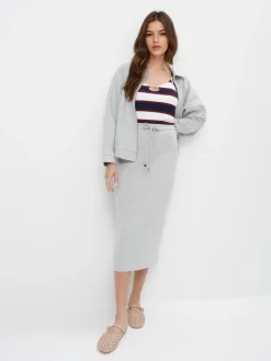 Sets|Röcke></noscript>MOHITO Gestrickter Midirock Grau
