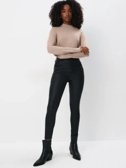 Jeans>MOHITO Gewachste Hose im Skinny-Fit Schwarz