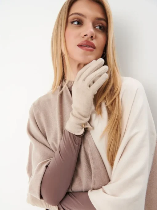 Handschuhe>MOHITO Handschuhe mit Wollanteil Creme