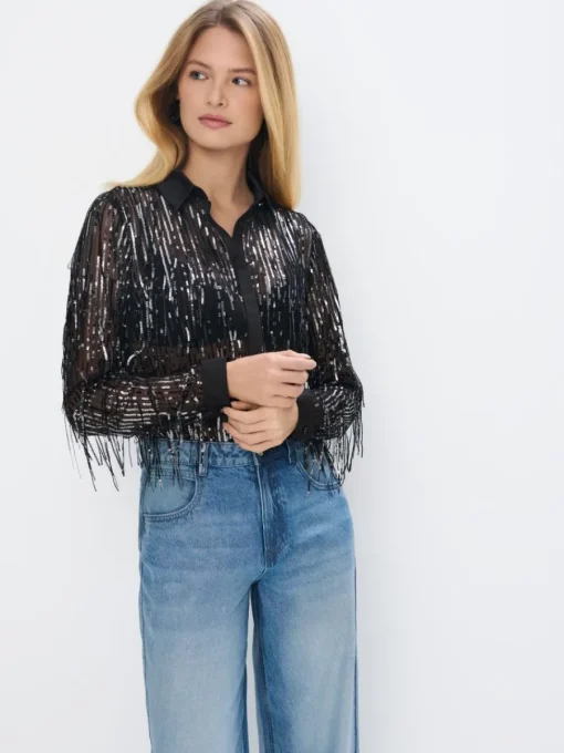 Blusen, Hemden>MOHITO Hemdbluse Schwarz