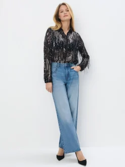 Blusen, Hemden>MOHITO Hemdbluse Schwarz