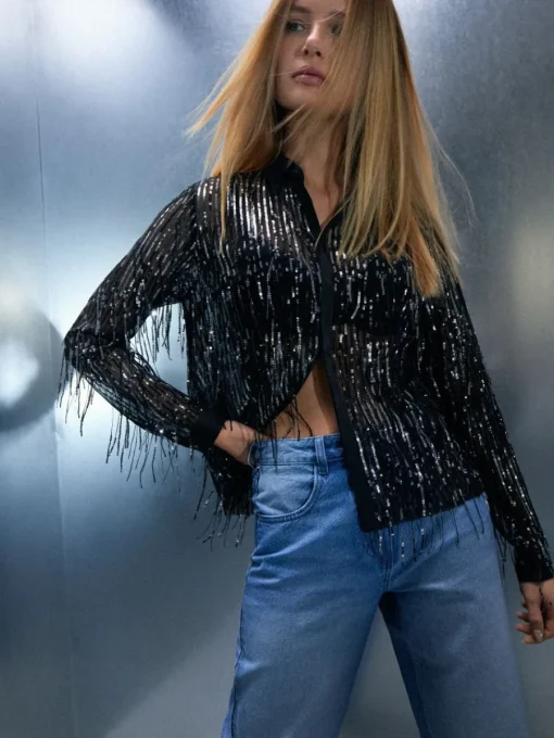 Blusen, Hemden>MOHITO Hemdbluse Schwarz