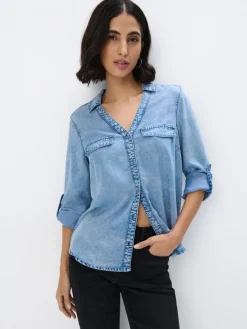Blusen, Hemden>MOHITO Hemdbluse aus Denim Blau