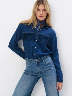 Blusen, Hemden>MOHITO Hemdbluse aus Denim Blau