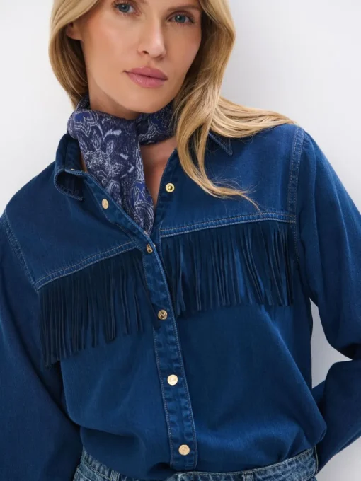 Blusen, Hemden>MOHITO Hemdbluse aus Denim Blau