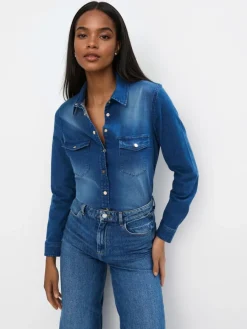 Blusen, Hemden>MOHITO Hemdbluse aus Denim Blau