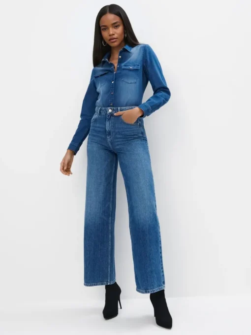 Blusen, Hemden>MOHITO Hemdbluse aus Denim Blau