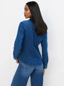 Blusen, Hemden></noscript>MOHITO Hemdbluse aus Denim Blau