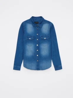 Blusen, Hemden></noscript>MOHITO Hemdbluse aus Denim Blau