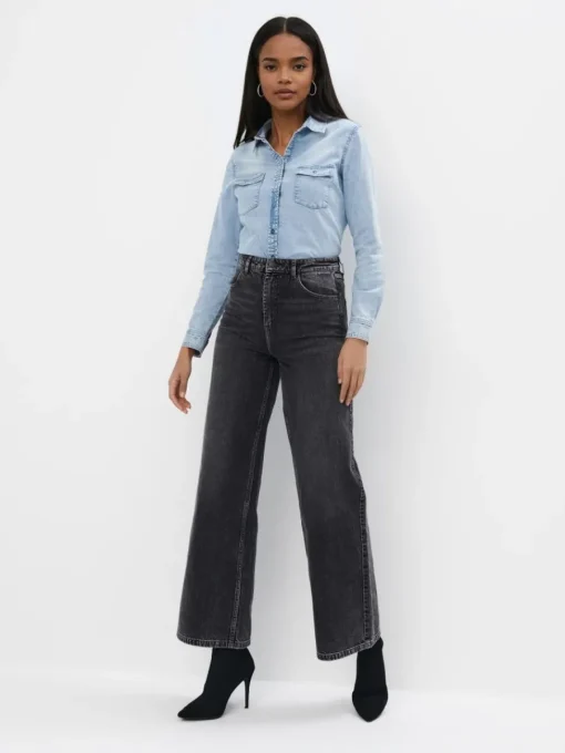 Blusen, Hemden>MOHITO Hemdbluse aus Denim Blau