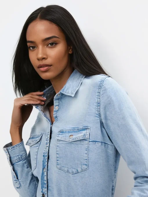 Blusen, Hemden>MOHITO Hemdbluse aus Denim Blau