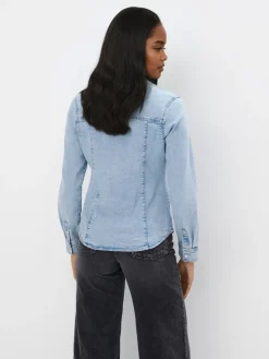 Blusen, Hemden></noscript>MOHITO Hemdbluse aus Denim Blau