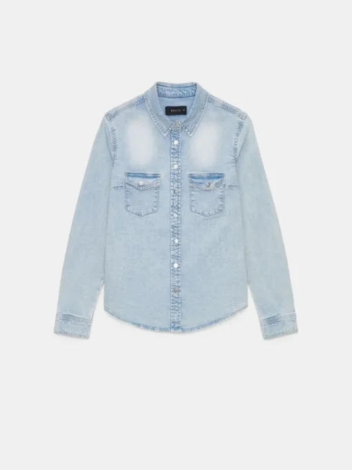 Blusen, Hemden>MOHITO Hemdbluse aus Denim Blau