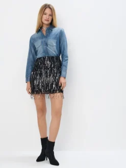 Blusen, Hemden>MOHITO Hemdbluse aus Denim Blau