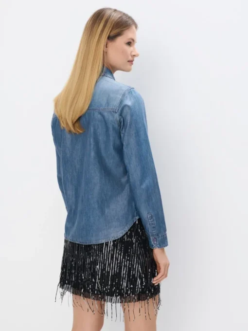 Blusen, Hemden>MOHITO Hemdbluse aus Denim Blau