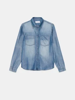 Blusen, Hemden></noscript>MOHITO Hemdbluse aus Denim Blau