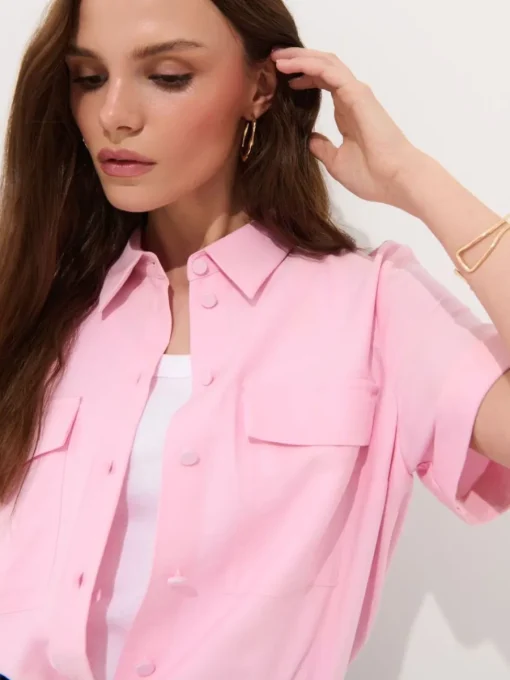 Blusen, Hemden>MOHITO Hemdbluse aus Viskosemischung Pastellrosa